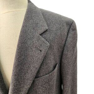 90s Bonney & Gordon Gray Cashmere 3 Btn Sport Coat Notch Lapel Ventless Mens 46L